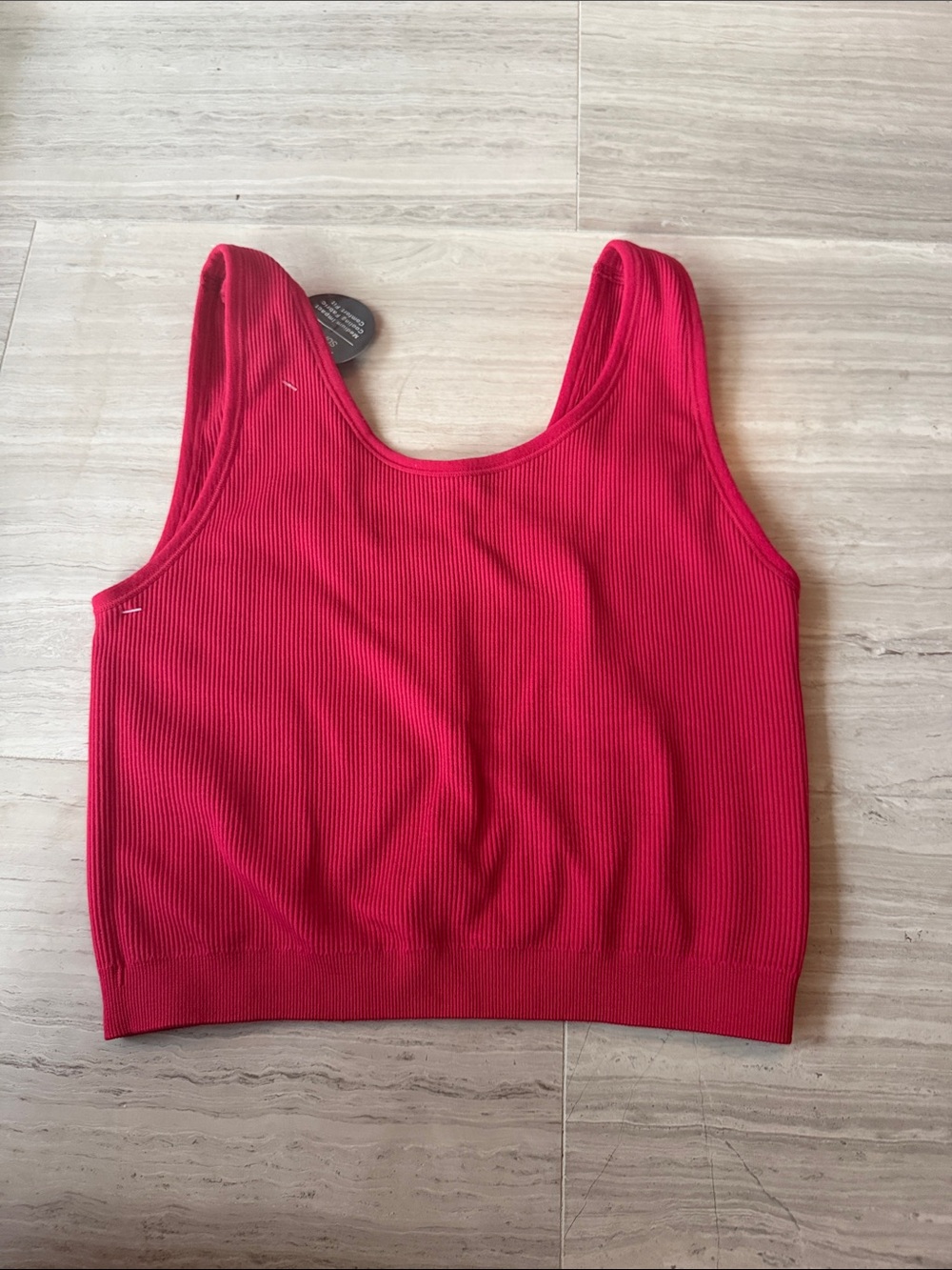 Seamless Ribbed Sports Crop - Red